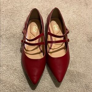Red Women's Pointed Toe Flats